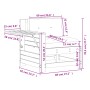 Sofá de jardín con reposabrazos y cojín madera pino impregnada de vidaXL, Sofás modulares de exterior - Ref: Foro24-844918, P...