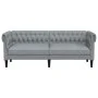 Sofá Chesterfield de 3 plazas tela gris claro by vidaXL, Sofas - Ref: Foro24-372556, Price: 270,51 €, Discount: %