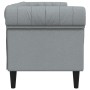 Sofá Chesterfield de 3 plazas tela gris claro de vidaXL, Sofás - Ref: Foro24-372556, Precio: 275,48 €, Descuento: %