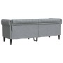 Sofá Chesterfield de 3 plazas tela gris claro de vidaXL, Sofás - Ref: Foro24-372556, Precio: 275,48 €, Descuento: %