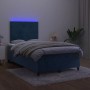Cama box spring colchón y LED terciopelo azul oscuro 120x190 cm de vidaXL, Camas y somieres - Ref: Foro24-3270303, Precio: 42...