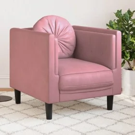 Sillón con cojín terciopelo rosa de vidaXL, Sofás - Ref: Foro24-372625, Precio: 188,72 €, Descuento: %