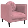 Sillón con cojín terciopelo rosa de vidaXL, Sofás - Ref: Foro24-372625, Precio: 192,33 €, Descuento: %