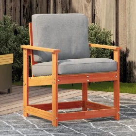 Silla de jardín madera maciza de pino marrón cera 62x56x77 cm by vidaXL, Modular outdoor sofas - Ref: Foro24-844662, Price: 5...
