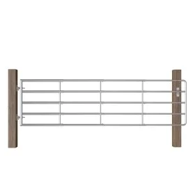 Gate with 5 bars for field silver steel (115-300)x90 cm by vidaXL, garden gates - Ref: Foro24-145986, Price: 198,95 €, Discou...