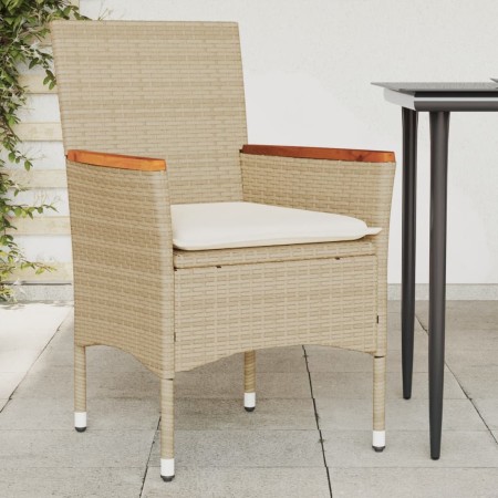Sillones de jardín con cojines 2 uds ratán sintético beige de vidaXL, Sillas de jardín - Ref: Foro24-368121, Precio: 147,97 €...