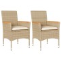 Sillones de jardín con cojines 2 uds ratán sintético beige de vidaXL, Sillas de jardín - Ref: Foro24-368121, Precio: 147,97 €...