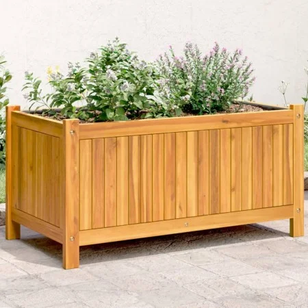 Jardinera con forro madera maciza de acacia 80x42x40 cm de vidaXL, Maceteros y jardineras - Ref: Foro24-366435, Precio: 79,93...