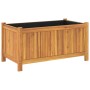 Jardinera con forro madera maciza de acacia 80x42x40 cm de vidaXL, Maceteros y jardineras - Ref: Foro24-366435, Precio: 92,52...