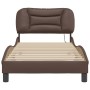 Estructura cama con luces LED cuero sintético marrón 90x200 cm de vidaXL, Camas y somieres - Ref: Foro24-3213908, Precio: 170...