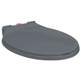 Gray oval quick-release soft-closing toilet seat by vidaXL, Toilet and bidet seats - Ref: Foro24-145817, Price: 26,00 €, Disc...