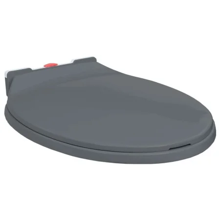 Gray oval quick-release soft-closing toilet seat by vidaXL, Toilet and bidet seats - Ref: Foro24-145817, Price: 26,00 €, Disc...