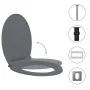 Gray oval quick-release soft-closing toilet seat by vidaXL, Toilet and bidet seats - Ref: Foro24-145817, Price: 26,00 €, Disc...
