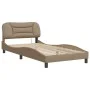 Bed frame with LED cappuccino synthetic leather 100x200 cm by vidaXL, Beds and slatted bases - Ref: Foro24-3213917, Price: 15...