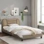 Bed frame with LED cappuccino synthetic leather 100x200 cm by vidaXL, Beds and slatted bases - Ref: Foro24-3213917, Price: 15...