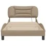 Bed frame with LED cappuccino synthetic leather 100x200 cm by vidaXL, Beds and slatted bases - Ref: Foro24-3213917, Price: 15...
