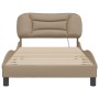 Estructura de cama con LED cuero sintético capuchino 100x200 cm de vidaXL, Camas y somieres - Ref: Foro24-3213917, Precio: 16...