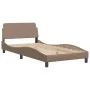 Bed frame with LED cappuccino synthetic leather 100x200 cm by vidaXL, Beds and slatted bases - Ref: Foro24-3213917, Price: 15...