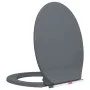 Gray oval quick-release soft-closing toilet seat by vidaXL, Toilet and bidet seats - Ref: Foro24-145817, Price: 26,00 €, Disc...