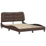 Estructura cama con luces LED cuero sintético marrón 120x200 cm de vidaXL, Camas y somieres - Ref: Foro24-3213922, Precio: 21...
