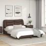 Estructura cama con luces LED cuero sintético marrón 120x200 cm de vidaXL, Camas y somieres - Ref: Foro24-3213922, Precio: 21...