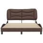 Estructura cama con luces LED cuero sintético marrón 120x200 cm de vidaXL, Camas y somieres - Ref: Foro24-3213922, Precio: 21...