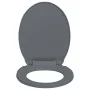Gray oval quick-release soft-closing toilet seat by vidaXL, Toilet and bidet seats - Ref: Foro24-145817, Price: 26,00 €, Disc...