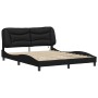 Estructura de cama con luces LED cuero PE negro 160x200 cm de vidaXL, Camas y somieres - Ref: Foro24-3213941, Precio: 267,03 ...