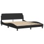 Estructura de cama con luces LED cuero PE negro 160x200 cm de vidaXL, Camas y somieres - Ref: Foro24-3213941, Precio: 267,03 ...