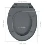 Gray oval quick-release soft-closing toilet seat by vidaXL, Toilet and bidet seats - Ref: Foro24-145817, Price: 26,00 €, Disc...