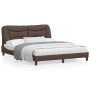 Estructura de cama con luces LED cuero PE marrón 160x200 cm de vidaXL, Camas y somieres - Ref: Foro24-3213943, Precio: 276,51...