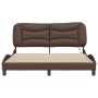 Estructura de cama con luces LED cuero PE marrón 160x200 cm de vidaXL, Camas y somieres - Ref: Foro24-3213943, Precio: 276,51...