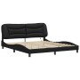 Estructura de cama con luz LED cuero sintético negro 180x200 cm de vidaXL, Camas y somieres - Ref: Foro24-3213948, Precio: 26...