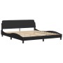 Estructura de cama con luz LED cuero sintético negro 180x200 cm de vidaXL, Camas y somieres - Ref: Foro24-3213948, Precio: 26...