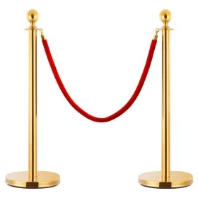 Cuerda para poste de control de masas terciopelo rojo y dorado by vidaXL, Safety barriers - Ref: Foro24-51166, Price: 32,09 €...
