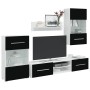 Juego de muebles de salón 5 piezas con iluminación LED negro en Muebles TV | Comprar online en Foru.es
