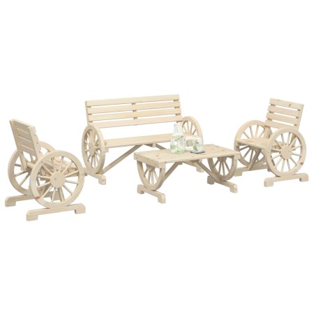 Juego de muebles de jardín 4 piezas madera maciza de abeto de vidaXL, Conjuntos de jardín - Ref: Foro24-3207131, Precio: 407,...