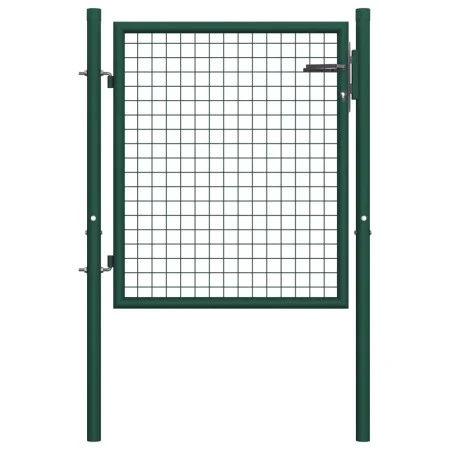 Puerta de valla de acero verde 100x75 cm de vidaXL, Puertas de jardín - Ref: Foro24-145732, Precio: 118,76 €, Descuento: %