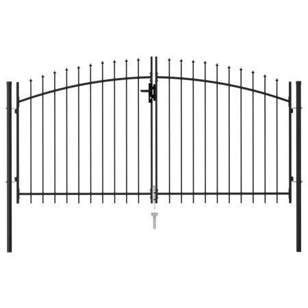 Doppeltüriges Zauntor mit schwarzen Stahlspitzen 3x1,5 m von vidaXL, Gartentore - Ref: Foro24-146028, Preis: 177,41 €, Rabatt: %