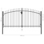 Cancela de valla doble puerta con puntas acero negro 3x1,5 m de vidaXL, Puertas de jardín - Ref: Foro24-146028, Precio: 191,5...