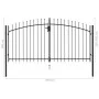 Doppeltüriges Zauntor mit schwarzen Stahlspitzen 3x1,5 m von vidaXL, Gartentore - Ref: Foro24-146028, Preis: 177,41 €, Rabatt: %