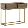 Mesa consola madera maciza de mango y hierro 90x30x76 cm de vidaXL, Taquillas y armarios de almacenamiento - Ref: Foro24-3720...