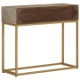 Mesa consola madera maciza de mango y hierro 90x30x76 cm de vidaXL, Taquillas y armarios de almacenamiento - Ref: Foro24-3720...