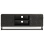 Mueble de TV madera maciza de mango y hierro negro 110x30x40 cm de vidaXL, Taquillas y armarios de almacenamiento - Ref: Foro...