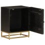Mesita de noche madera maciza mango y hierro negro 40x30x50 cm de vidaXL, Taquillas y armarios de almacenamiento - Ref: Foro2...