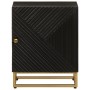 Mesita de noche madera maciza mango y hierro negro 40x30x50 cm de vidaXL, Taquillas y armarios de almacenamiento - Ref: Foro2...