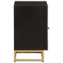 Mesita de noche madera maciza mango y hierro negro 40x30x50 cm de vidaXL, Taquillas y armarios de almacenamiento - Ref: Foro2...