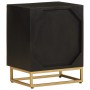 Mesita de noche madera maciza mango y hierro negro 40x30x50 cm de vidaXL, Taquillas y armarios de almacenamiento - Ref: Foro2...