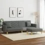 Sofá cama de 2 plazas con almohadas y taburete tela gris oscuro by vidaXL, Sofas - Ref: Foro24-3216259, Price: 325,93 €, Disc...