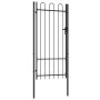 Black steel fence with a gate and arches, 1x2 meters. by vidaXL, garden gates - Ref: Foro24-145744, Price: 164,61 €, Discount: %